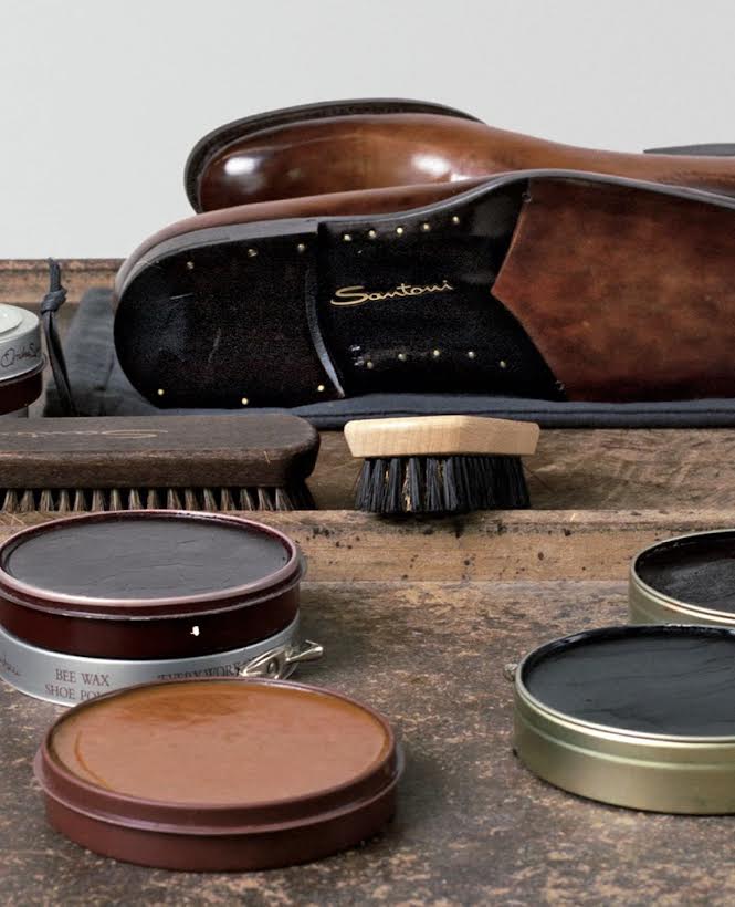 Santoni hand made shoes and shoe cream