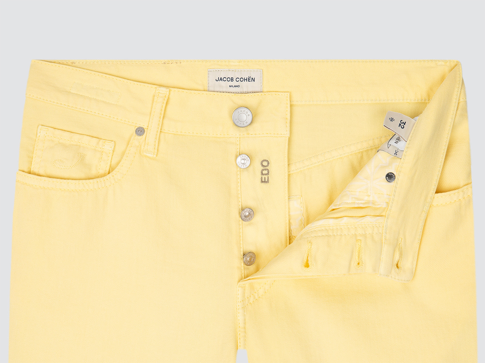 Pantalones Edo Regular-Recto de Algodón Bull Ligero Amarillo