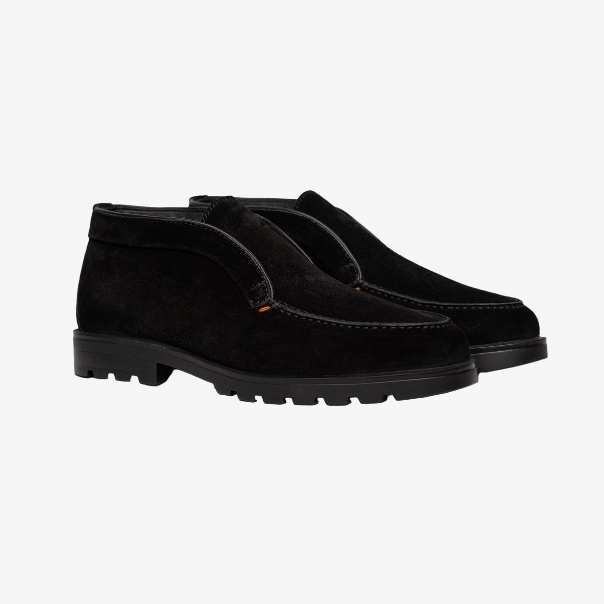 Schwarz desert boots Fellfutter Gummisohle
