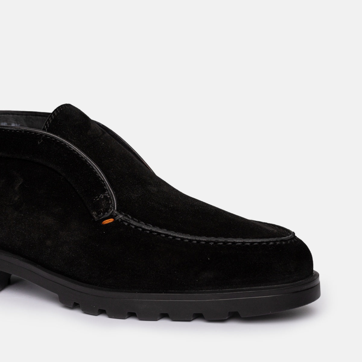 Schwarz desert boots Fellfutter Gummisohle