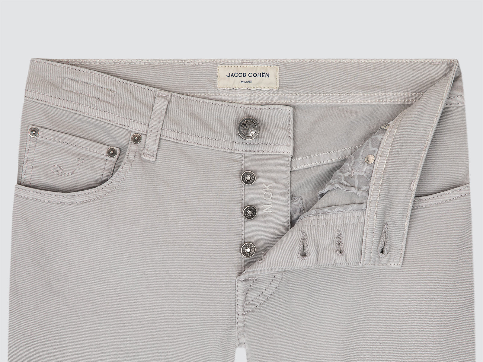 Nick Five-Pocket-Hose aus beigem Power-Stretch-Bull