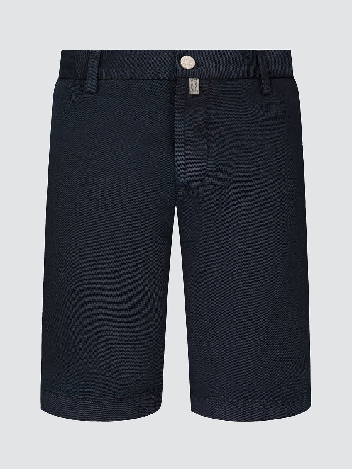 Navy blue shorts on a light gray background