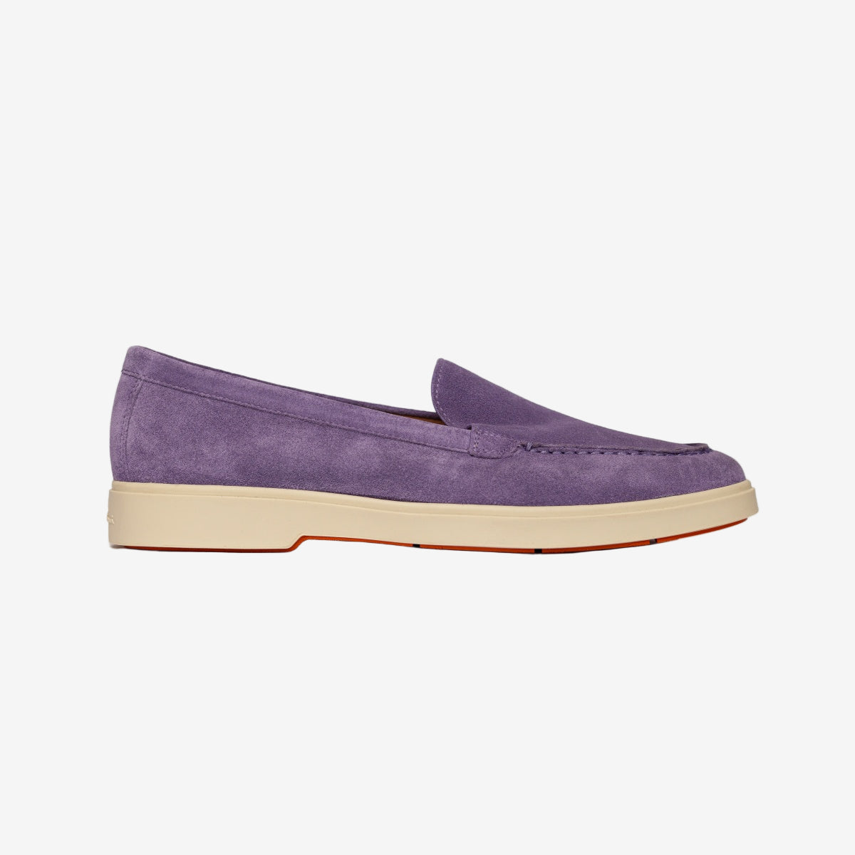 Lila suède loafers ronde neus