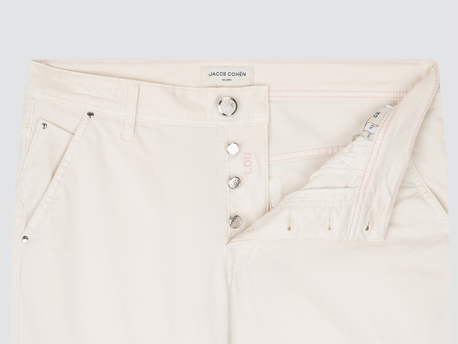 Lou - Off-White Short Cotton Stretch Lyocell