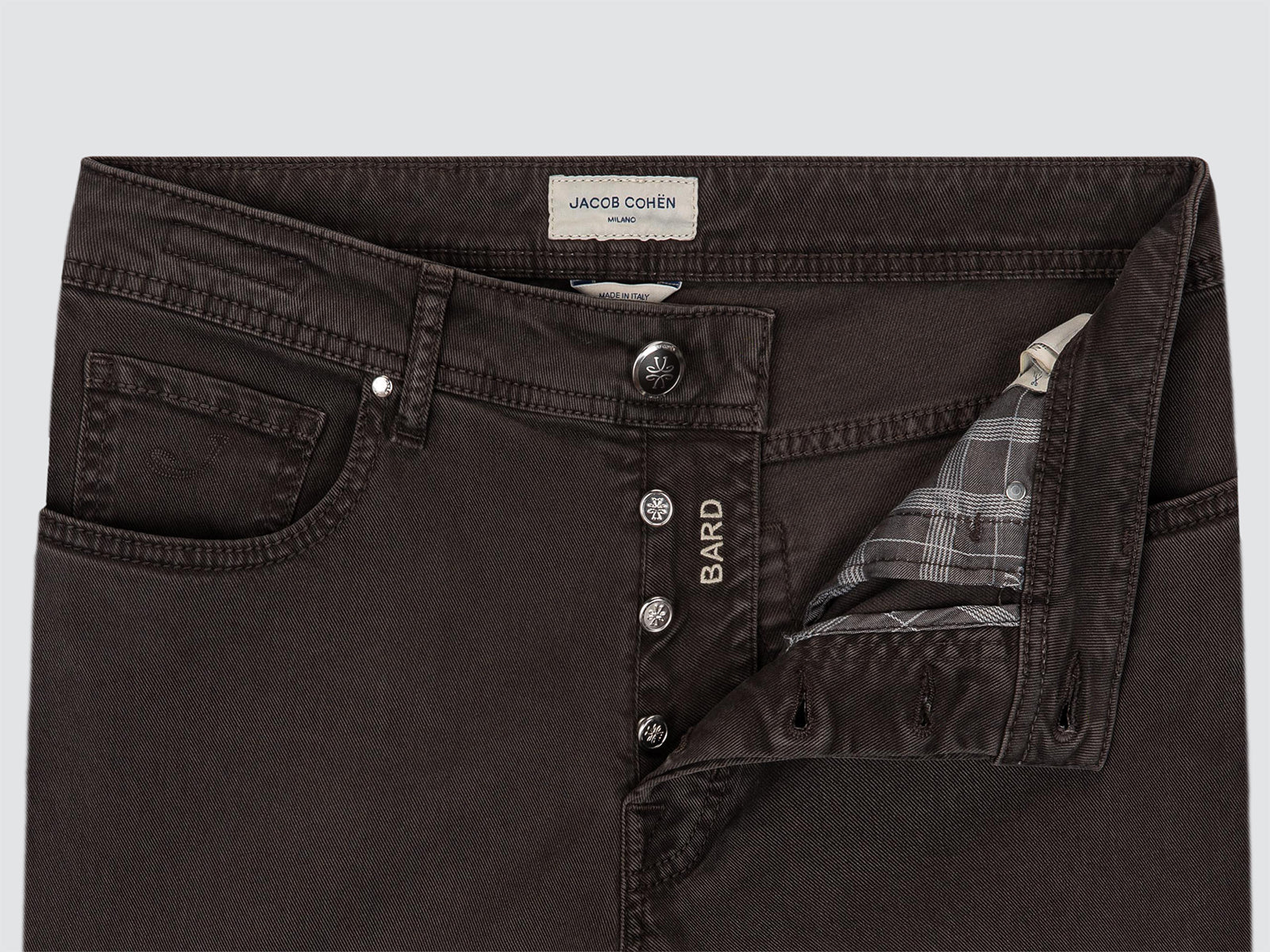 Bard Dark Brown Cotton Lyocell Stretch Twill