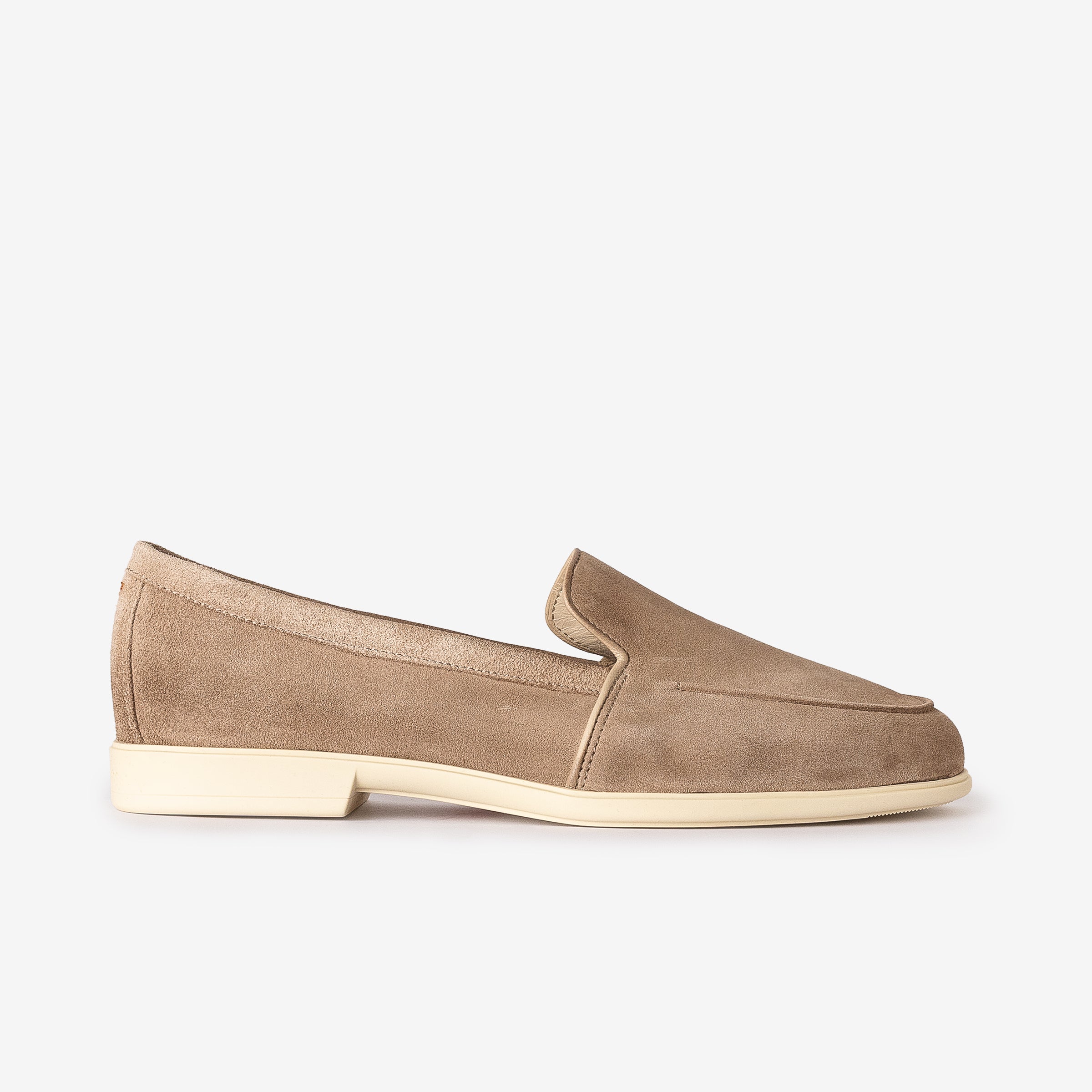 Beige Seta Suede Loafers
