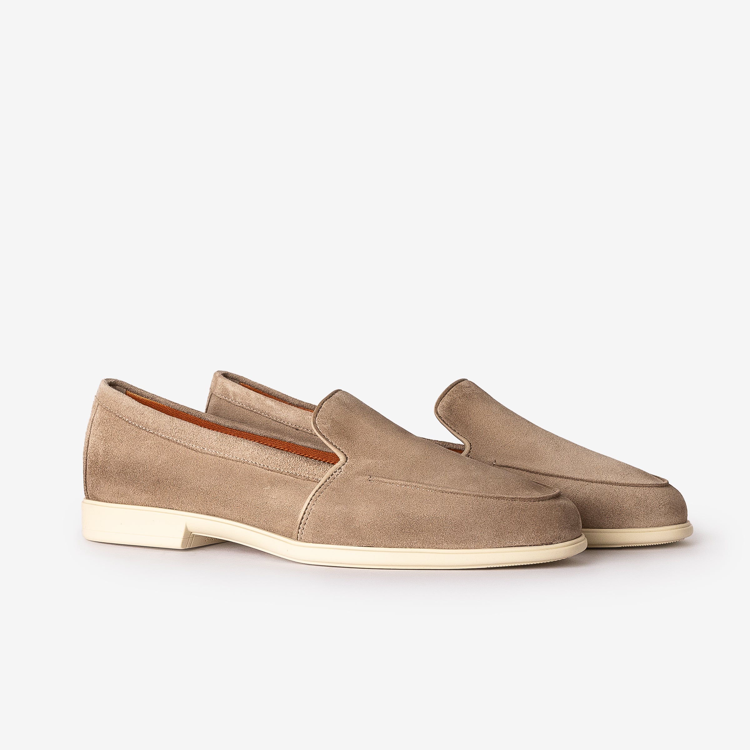 Beige Seta Suede Loafers
