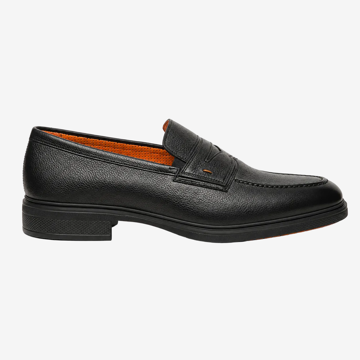 Black Grained Leather Easy Loafer
