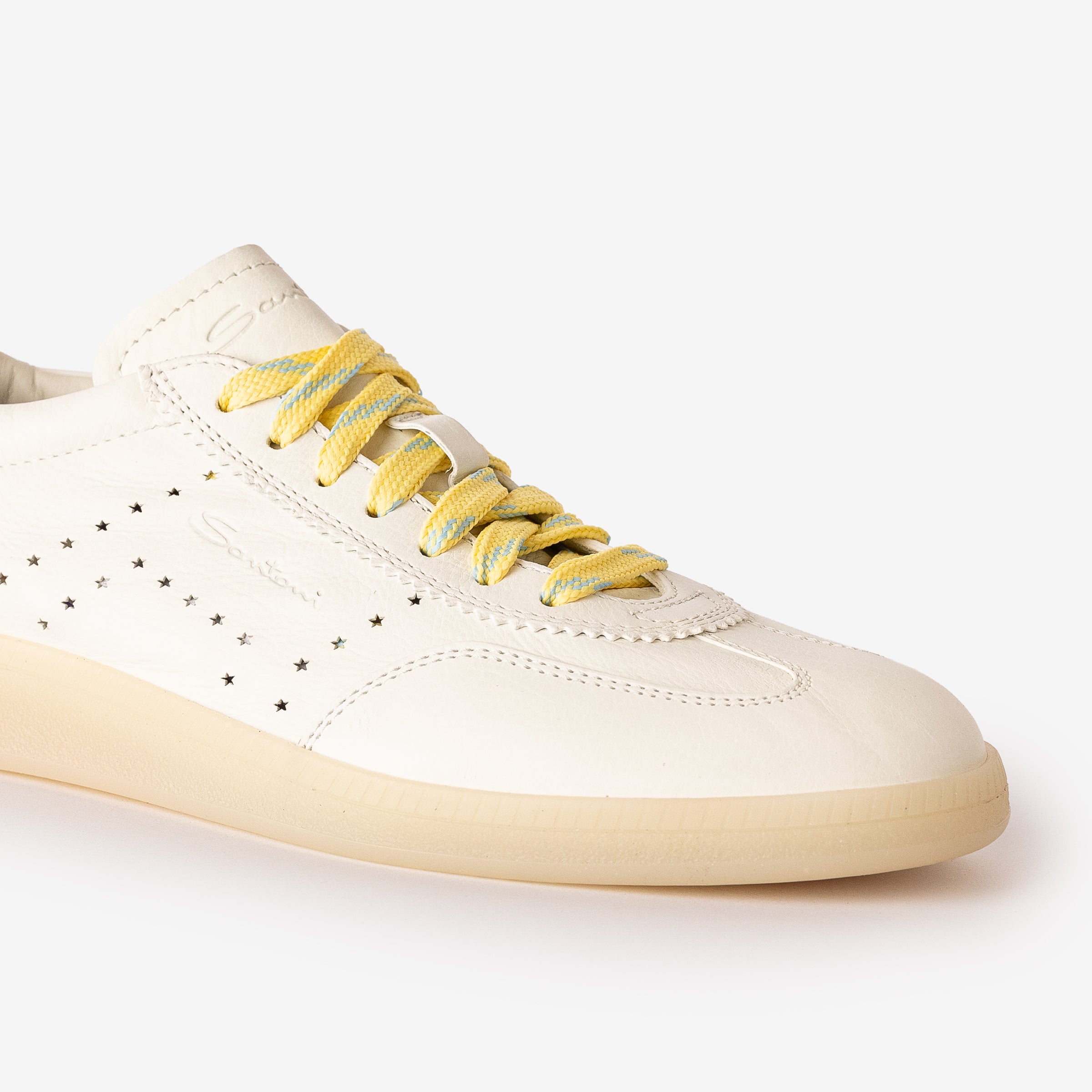 White Tumbled Leather DBS Oly Sneaker