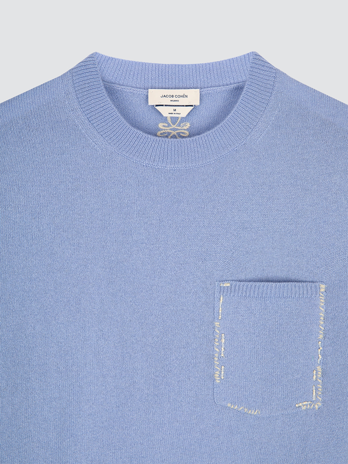 Pullover aus puderblauem Kaschmir