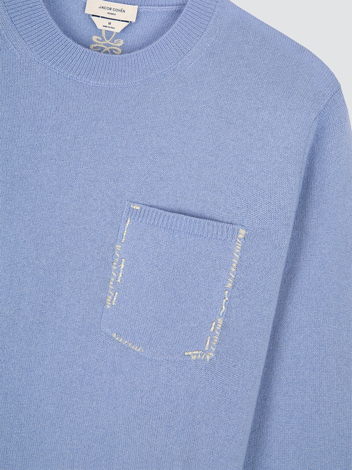 Pullover aus puderblauem Kaschmir