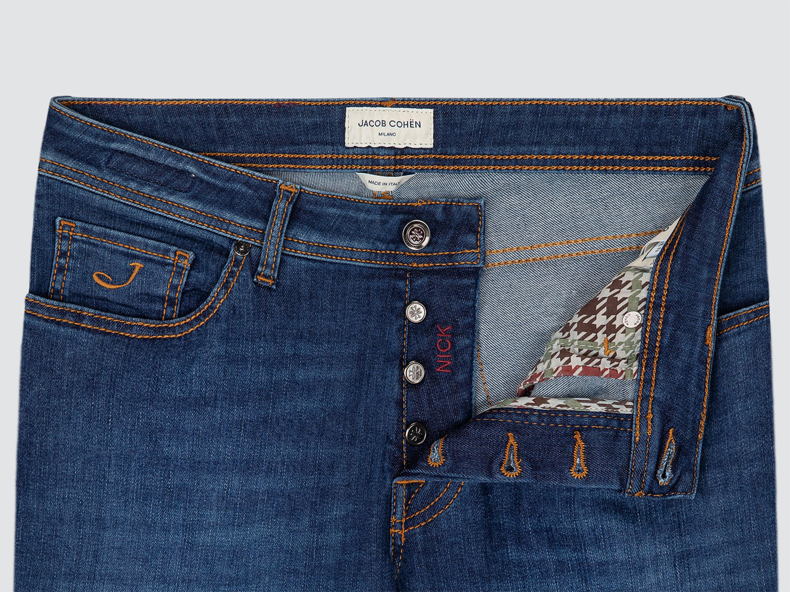 Bard Jeans in Medium Blue Super Stretch Denim with Vintage Wash