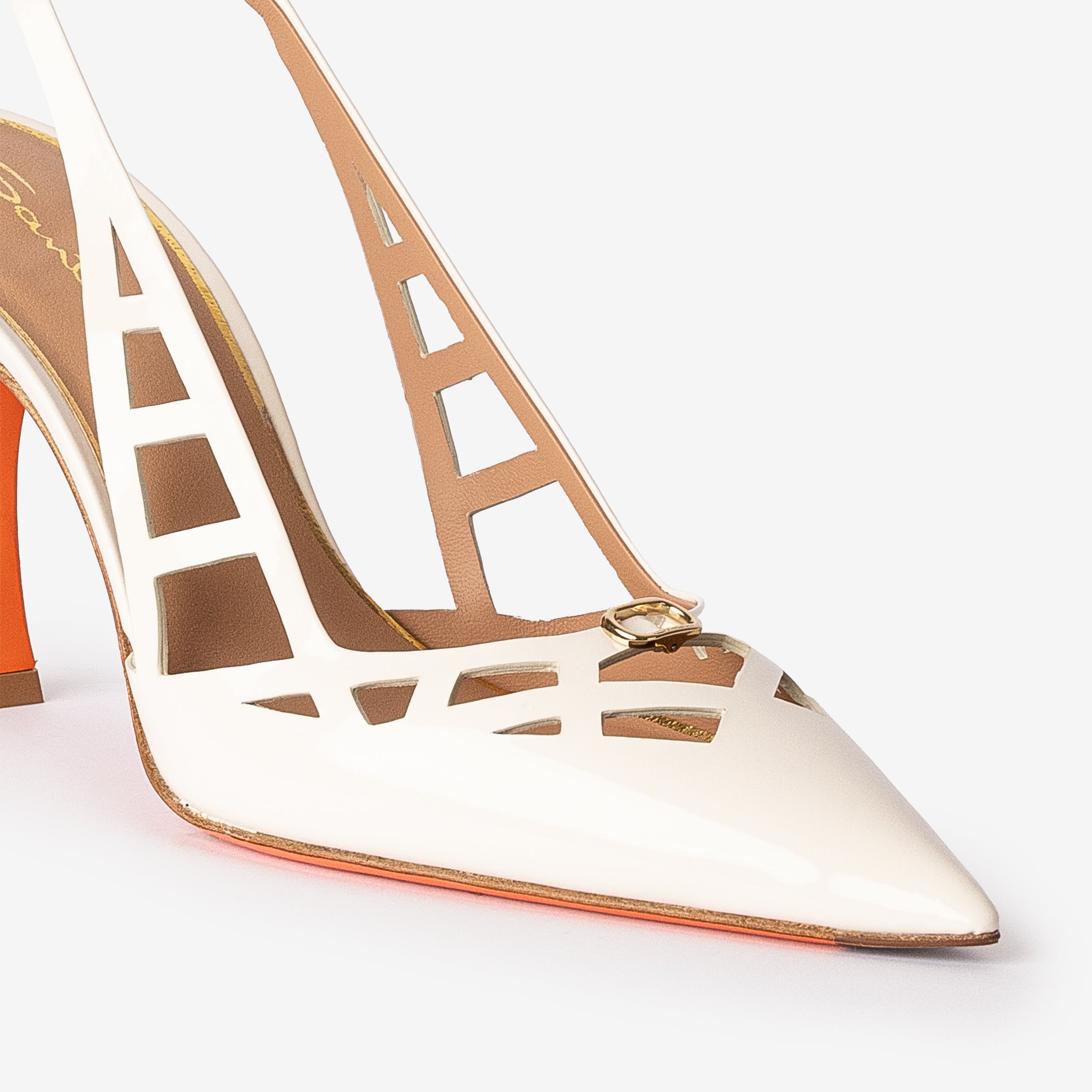 White Patent High-heel Slingback