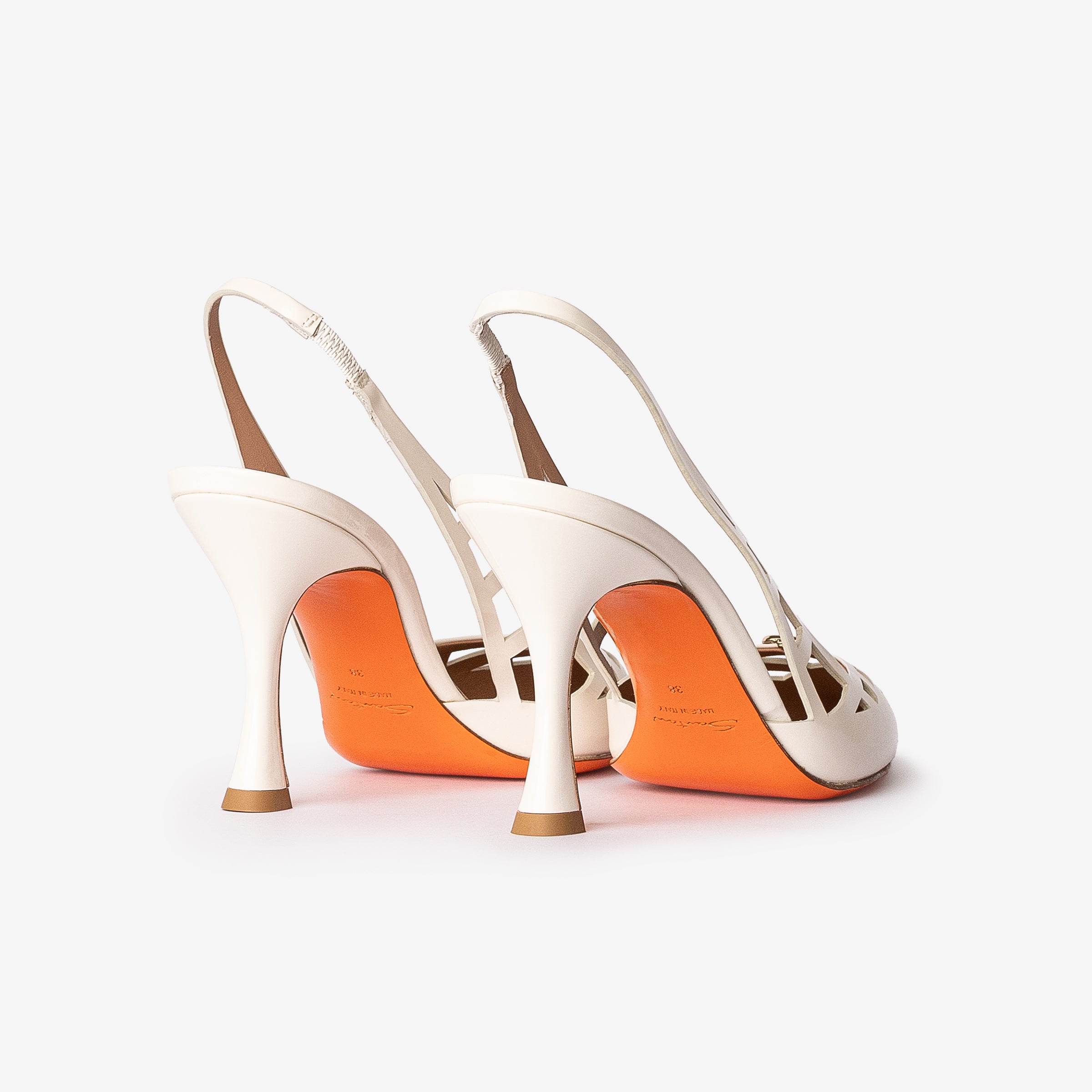 White Patent High-heel Slingback