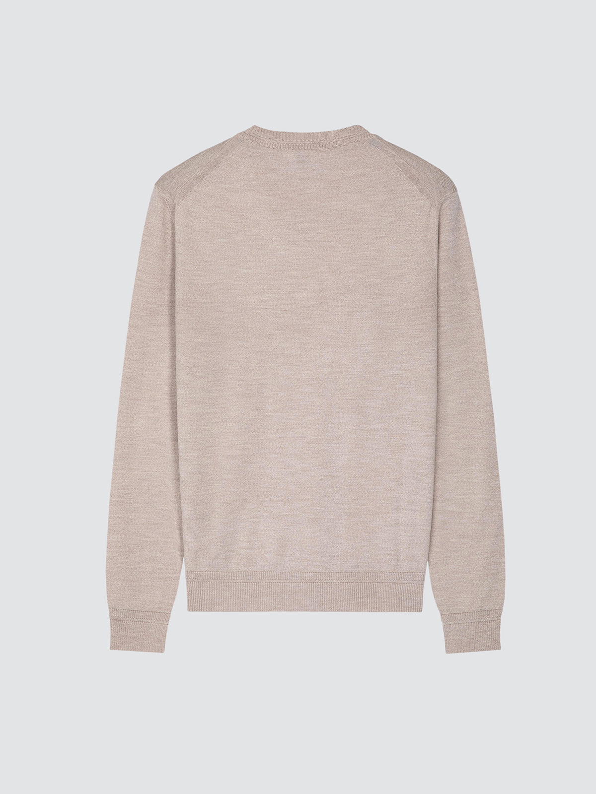 Rundhals-Pullover aus Wolle und Seide Hellbeige