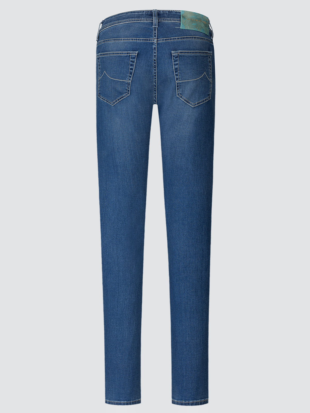 Nick-Slim Jeans in Mid Blue Stretch Soft Denim