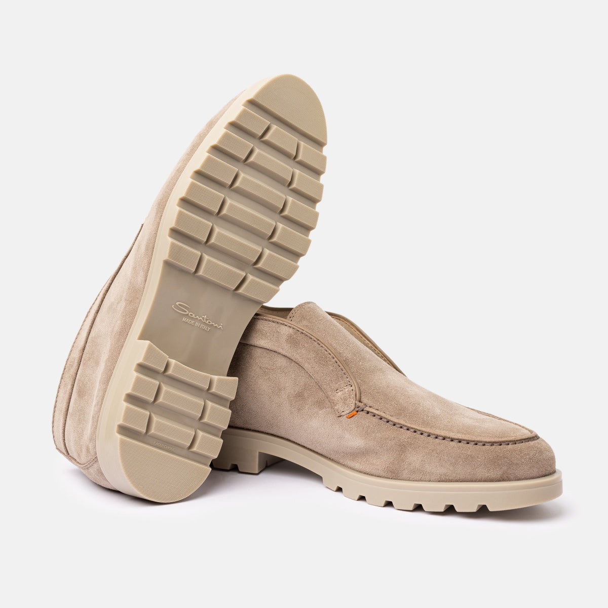 Beige Suede Rubber Sole fur lined Boots
