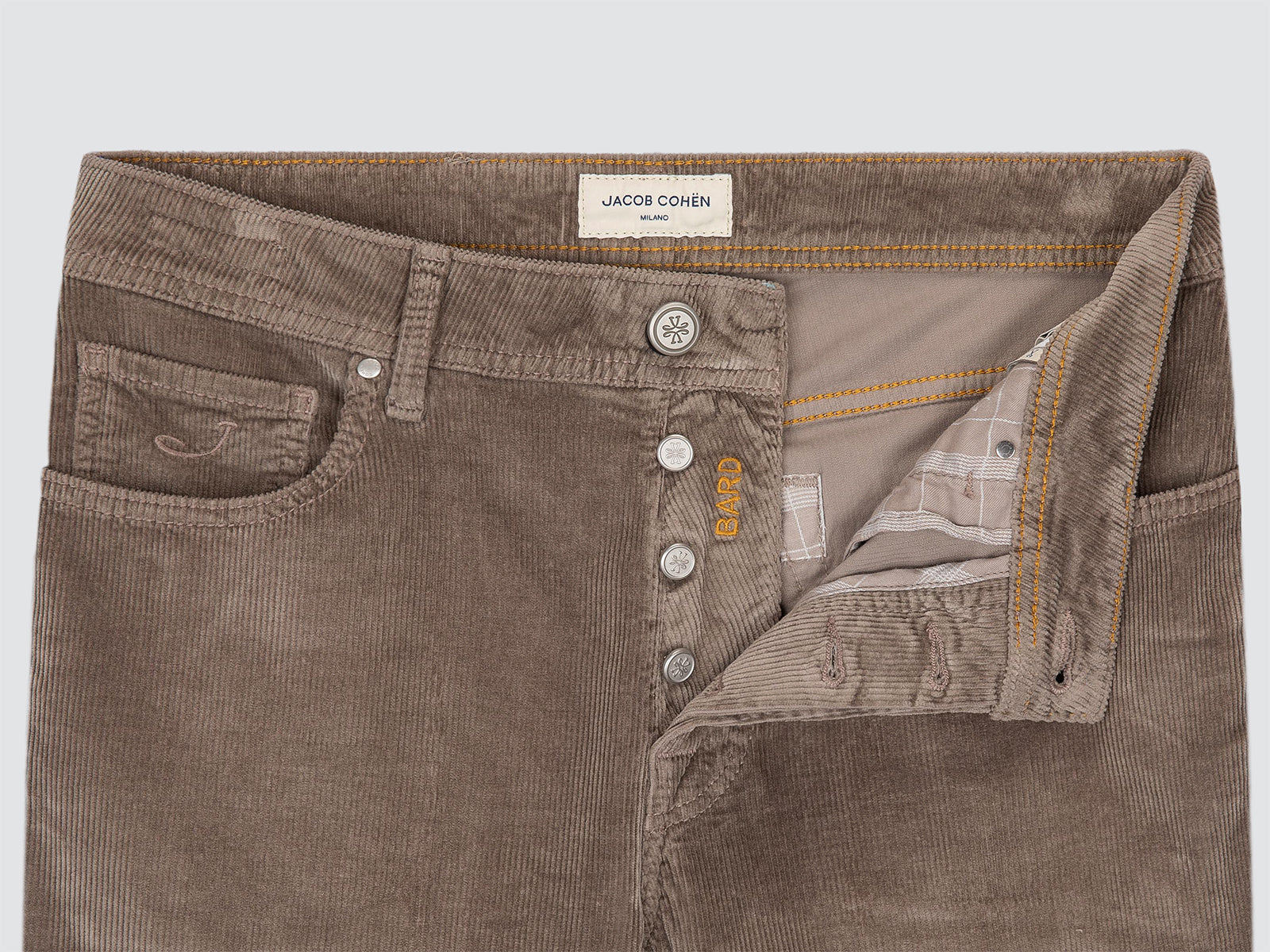 Bard Elephant Grey Stretch Corduroy