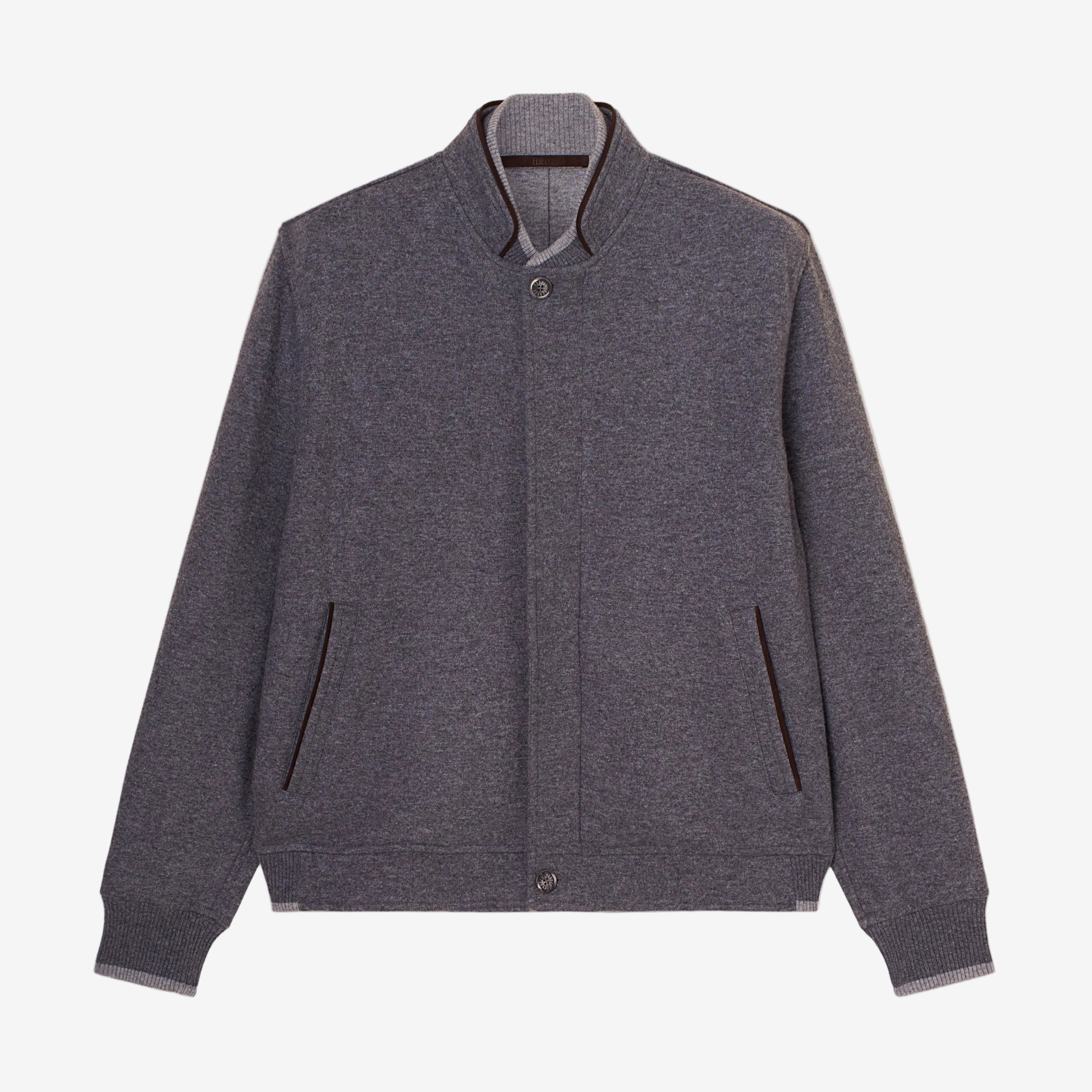 Grey Adrian Cashmere Flanel Double Jacket