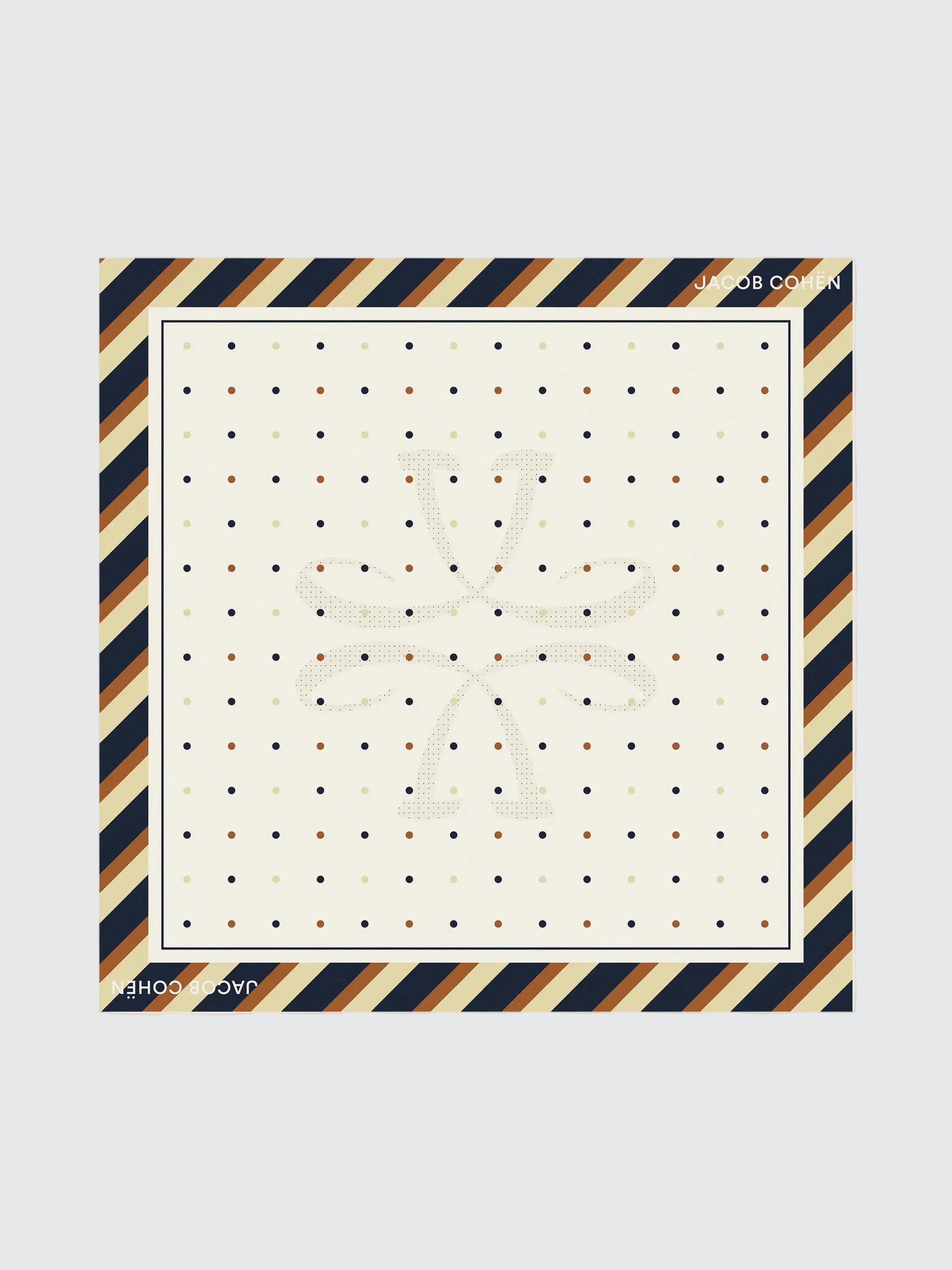 bandana Jacob Cohen with a floral pattern and striped border on a grey background