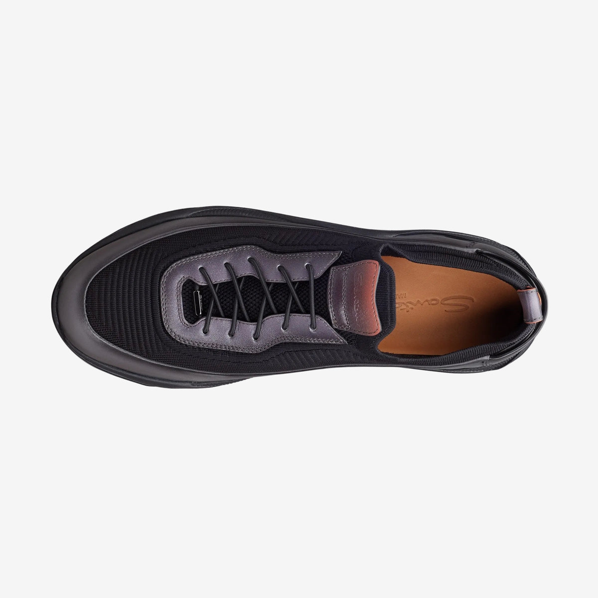 Sneakers Slip-on en cuir noir