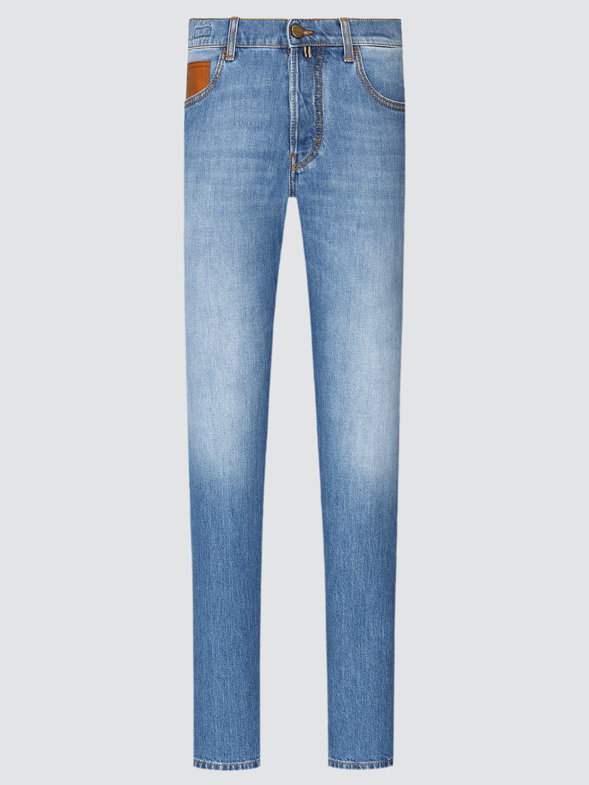 Blue jeans edo by Jacob Cohen on a light gray background