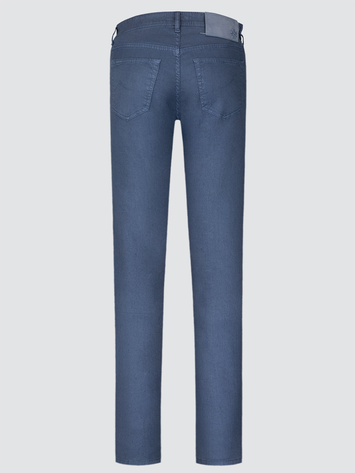 Luis - Colony Blue Linen Cotton Stretch 5 Pockets Pants