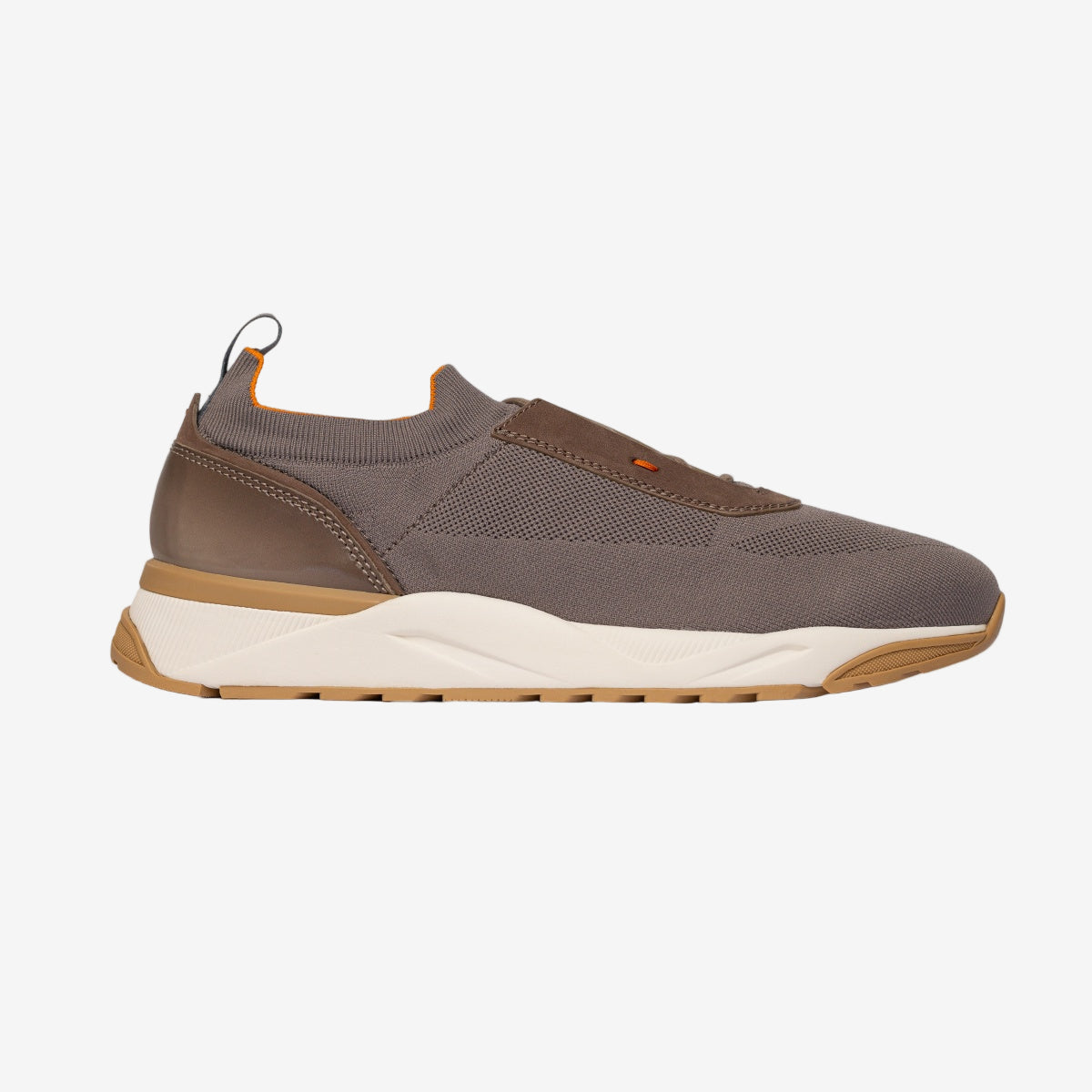 Sneakers beige slip-on suela goma