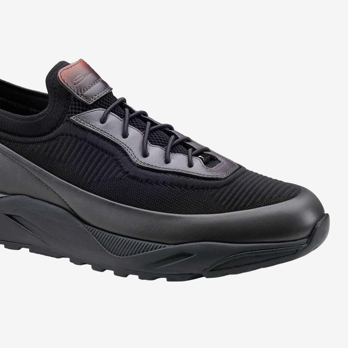 Sneakers Slip-on en cuir noir
