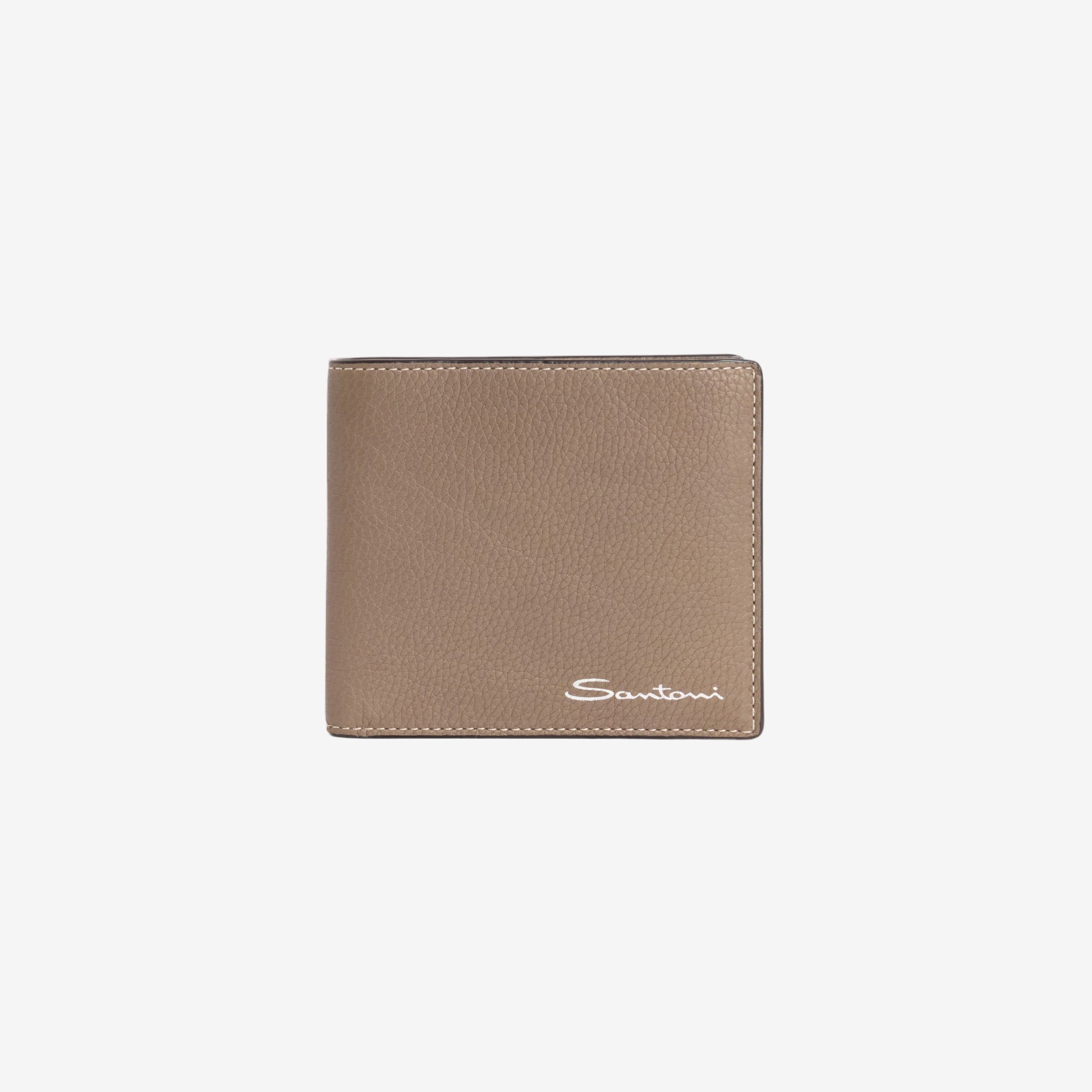 Cartera en piel abatanada beige