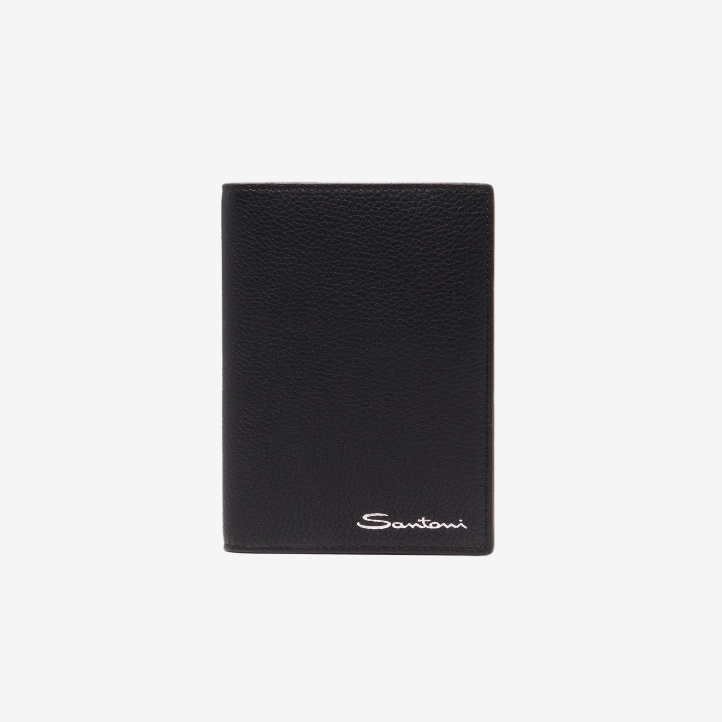 Funda para pasaporte piel abatanada negra
