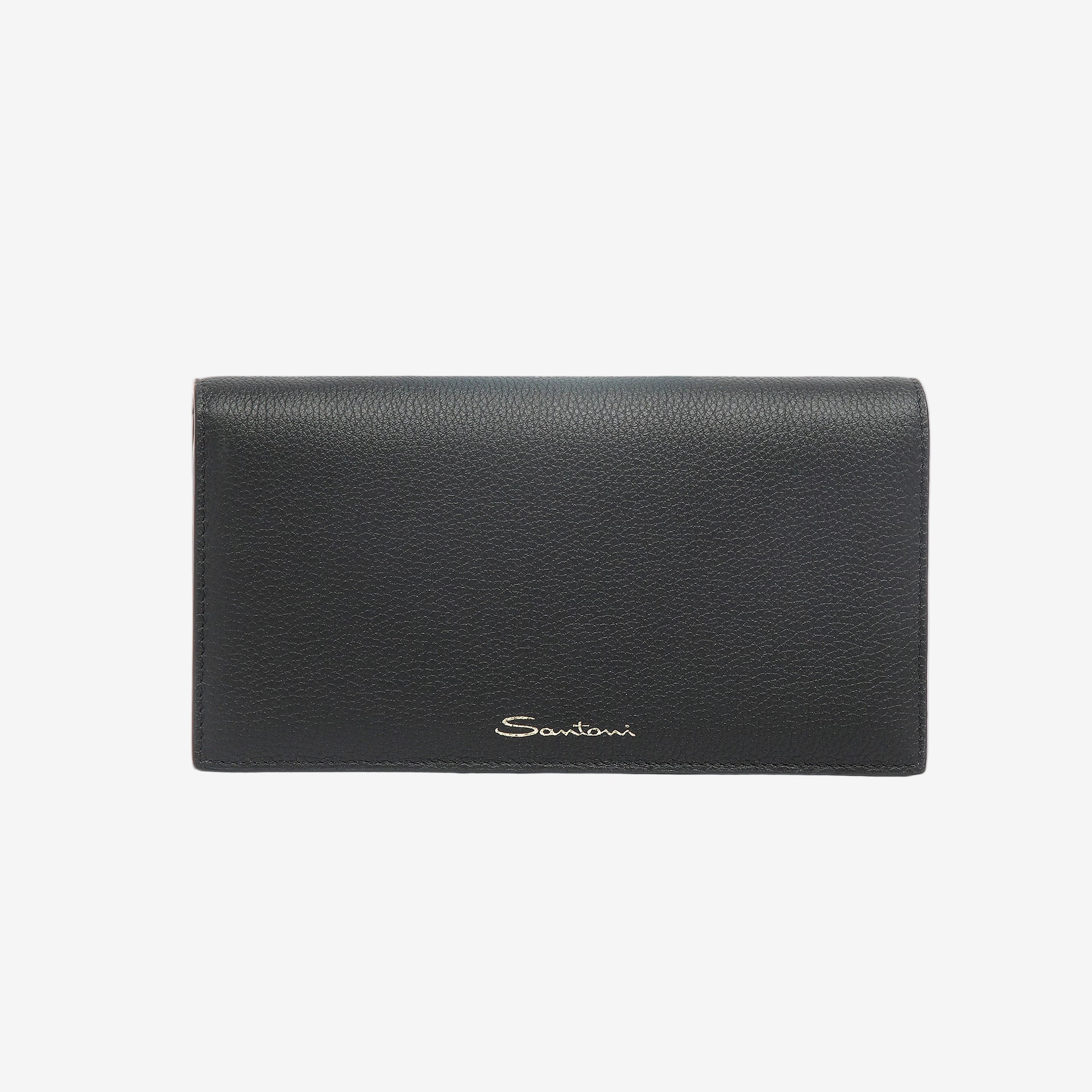 Bolso de piel negra con bandolera