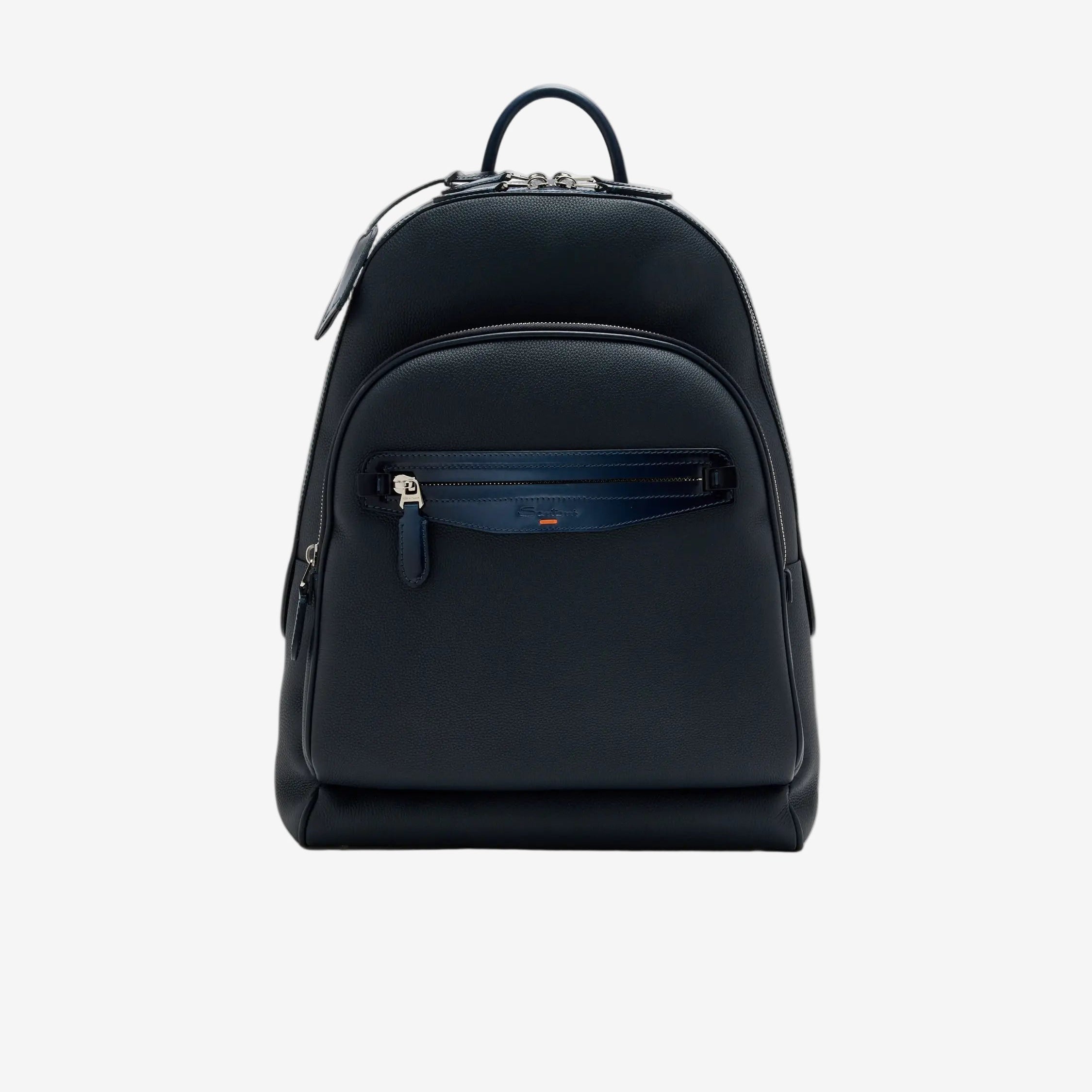 Mochila de piel abatanada azul