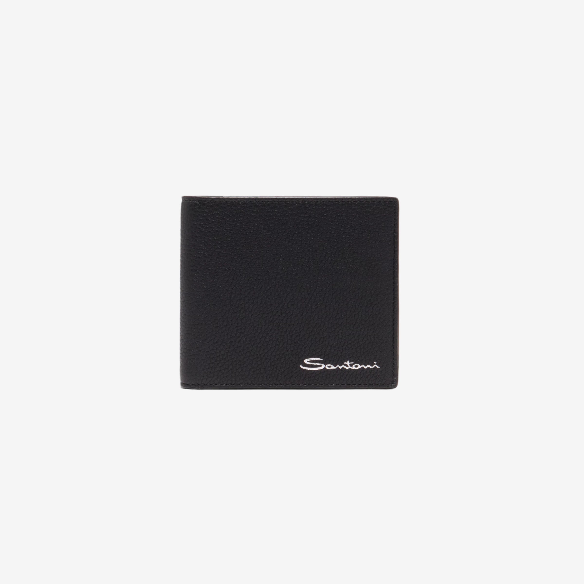 Cartera en piel abatanada negra