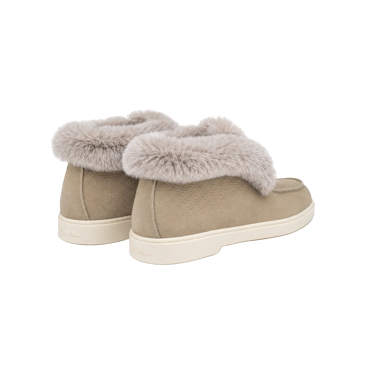 Dark beige Suede Desert Boot with Fur