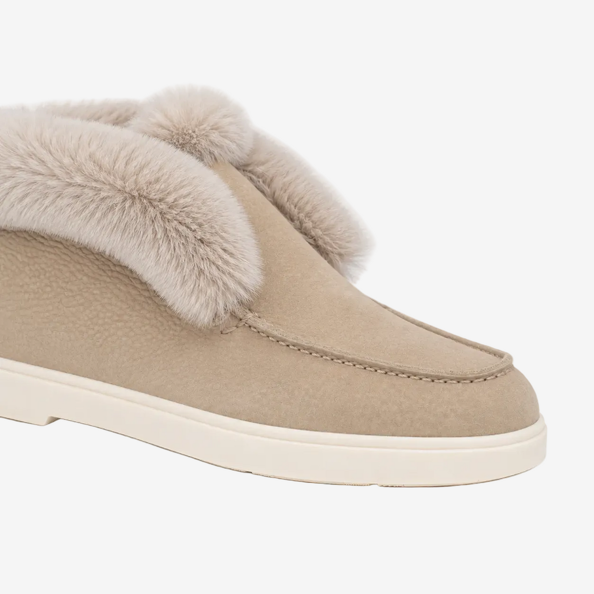 Botín Desert de ante beige oscuro con pelo