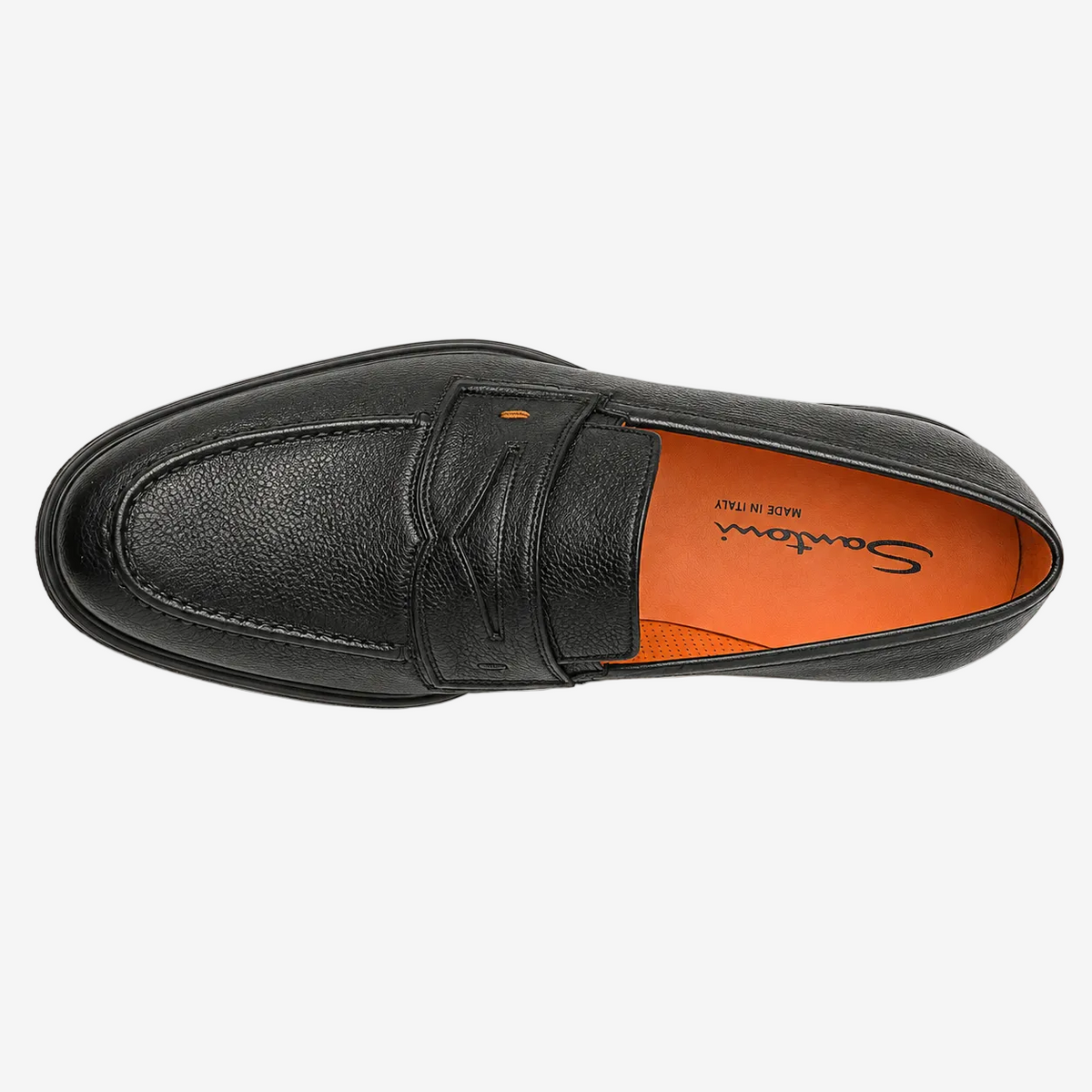 Black Grained Leather Easy Loafer