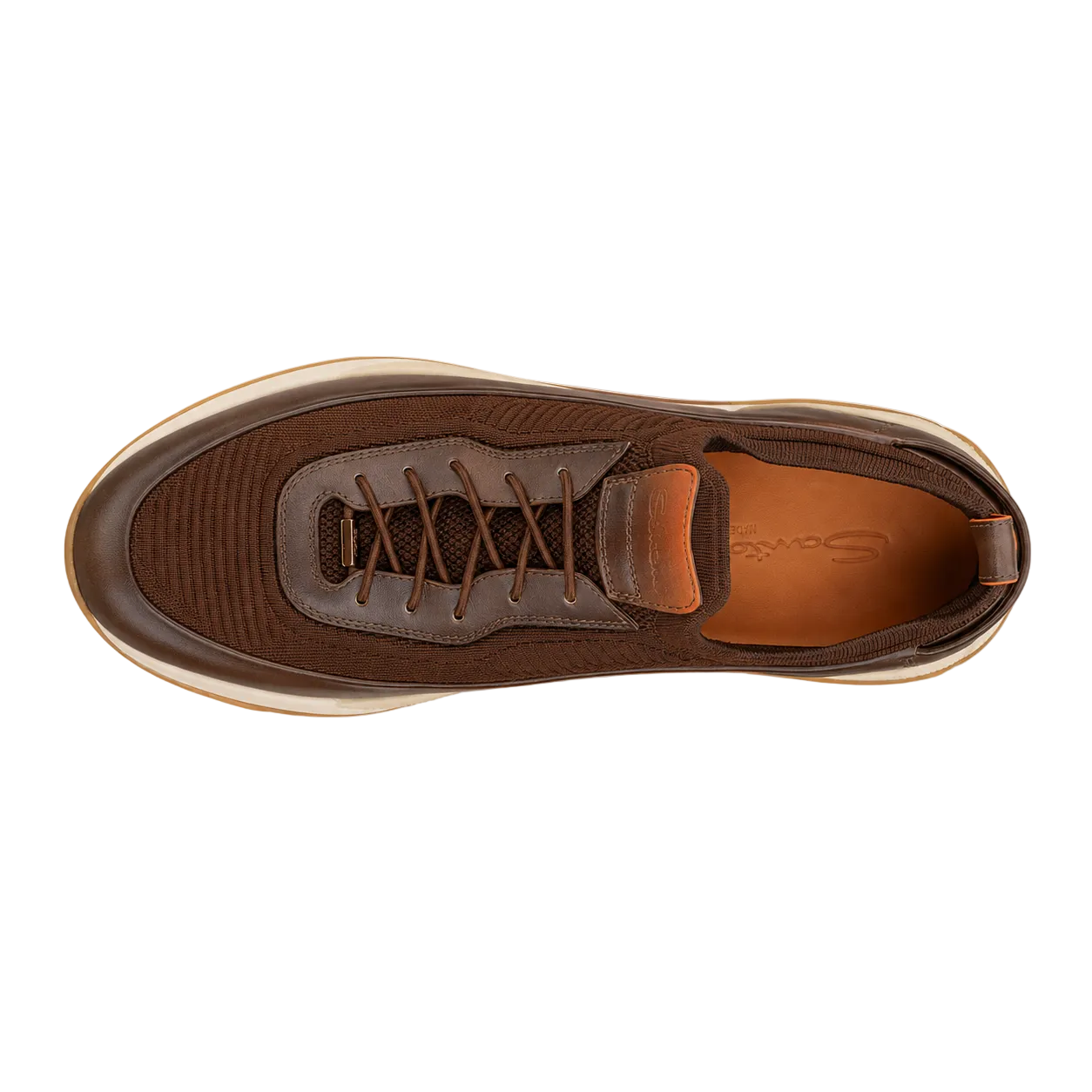 Brown Leather Slip-On Sneakers
