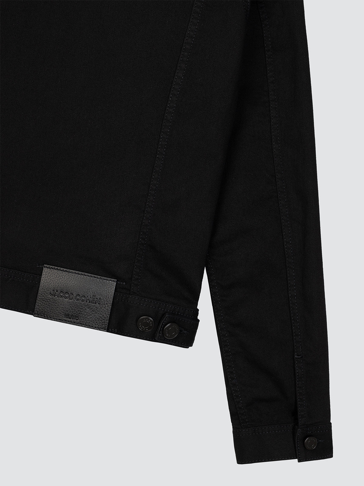 Jacob Cohën veste trucker denim en jeans noir back view