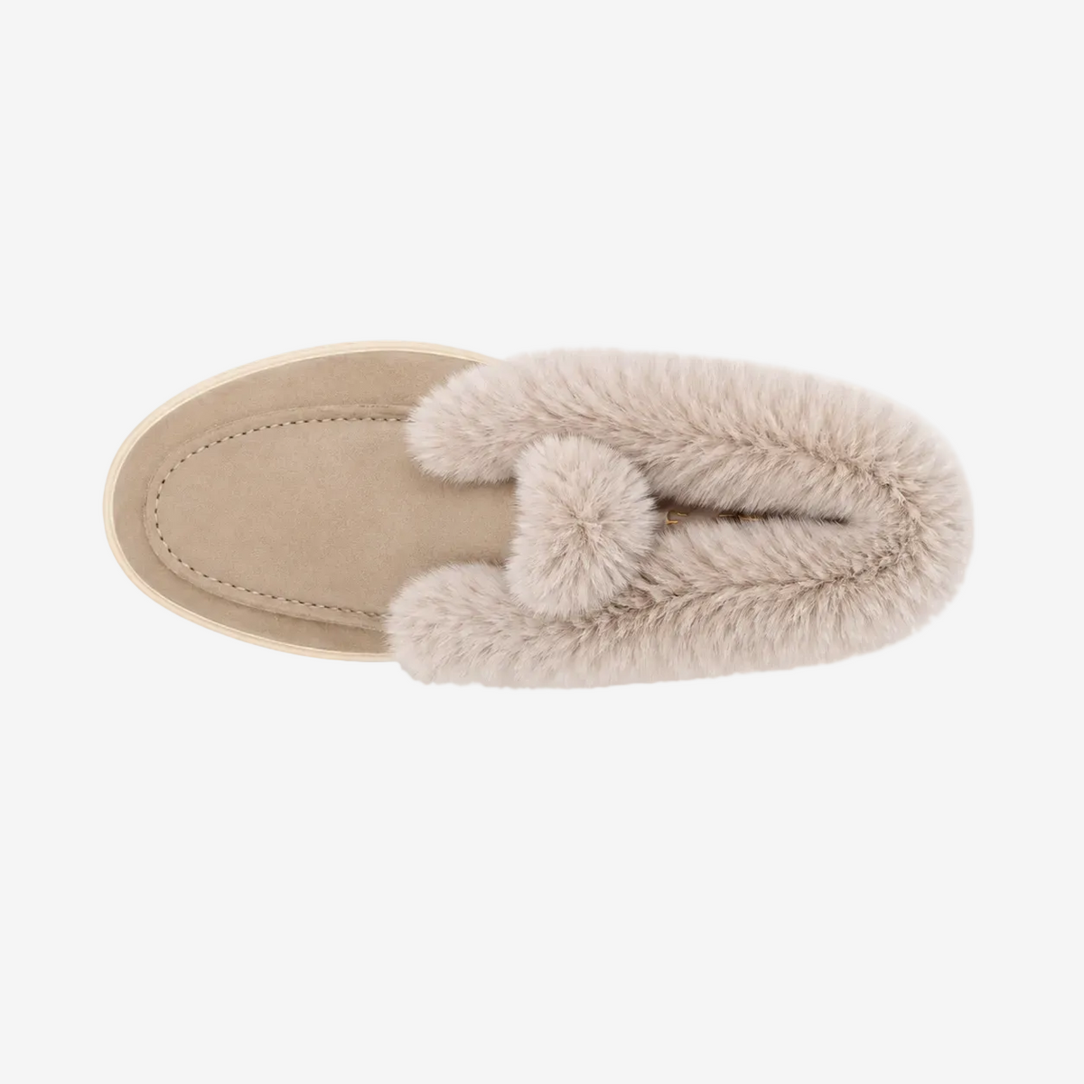Botín Desert de ante beige oscuro con pelo