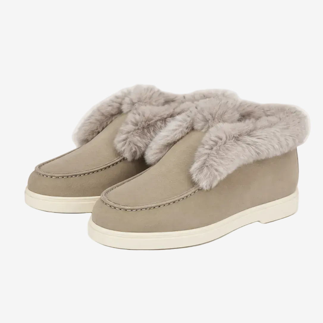 Botín Desert de ante beige oscuro con pelo