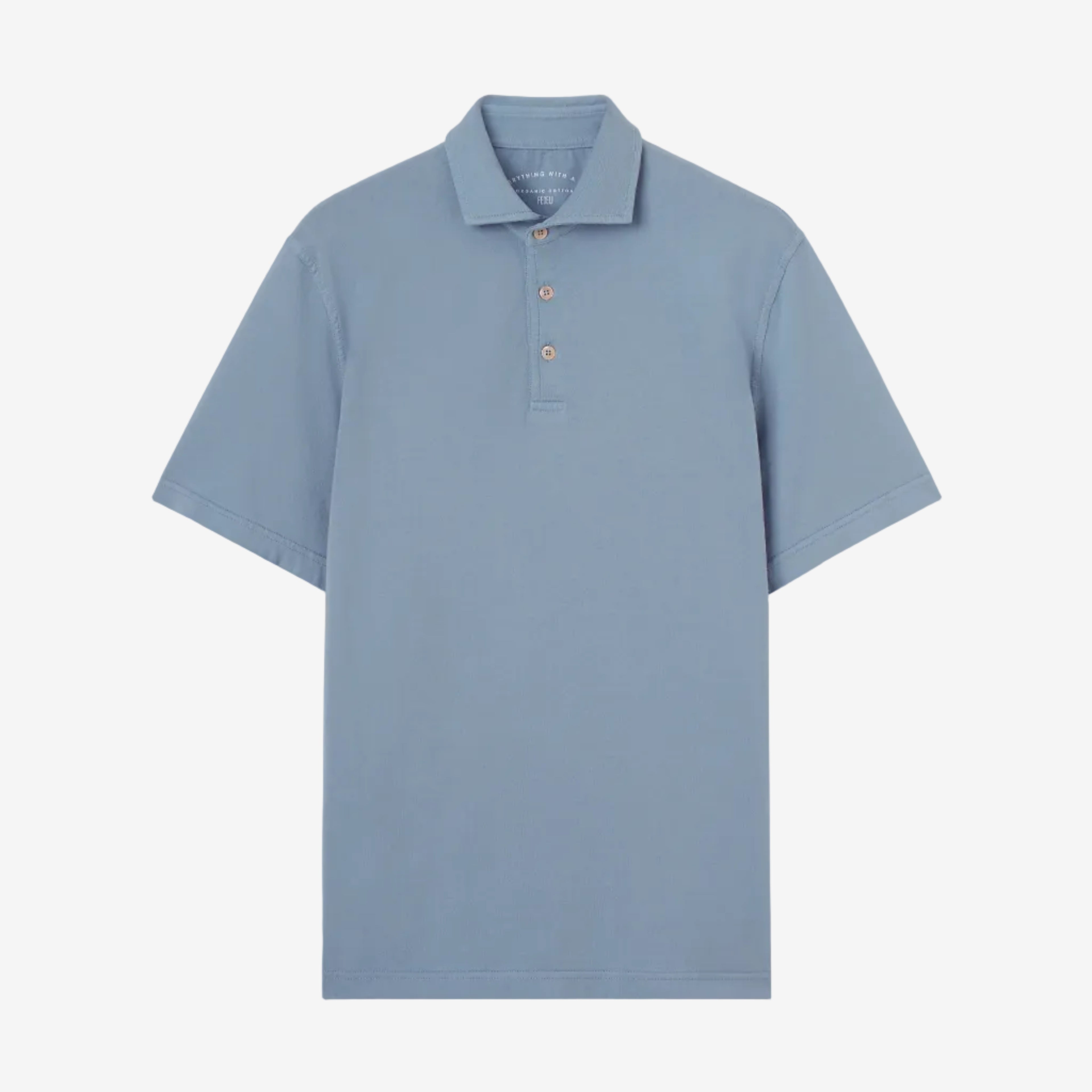 Zero Giza Organic Cotton Short Sleeve Light Blue Polo