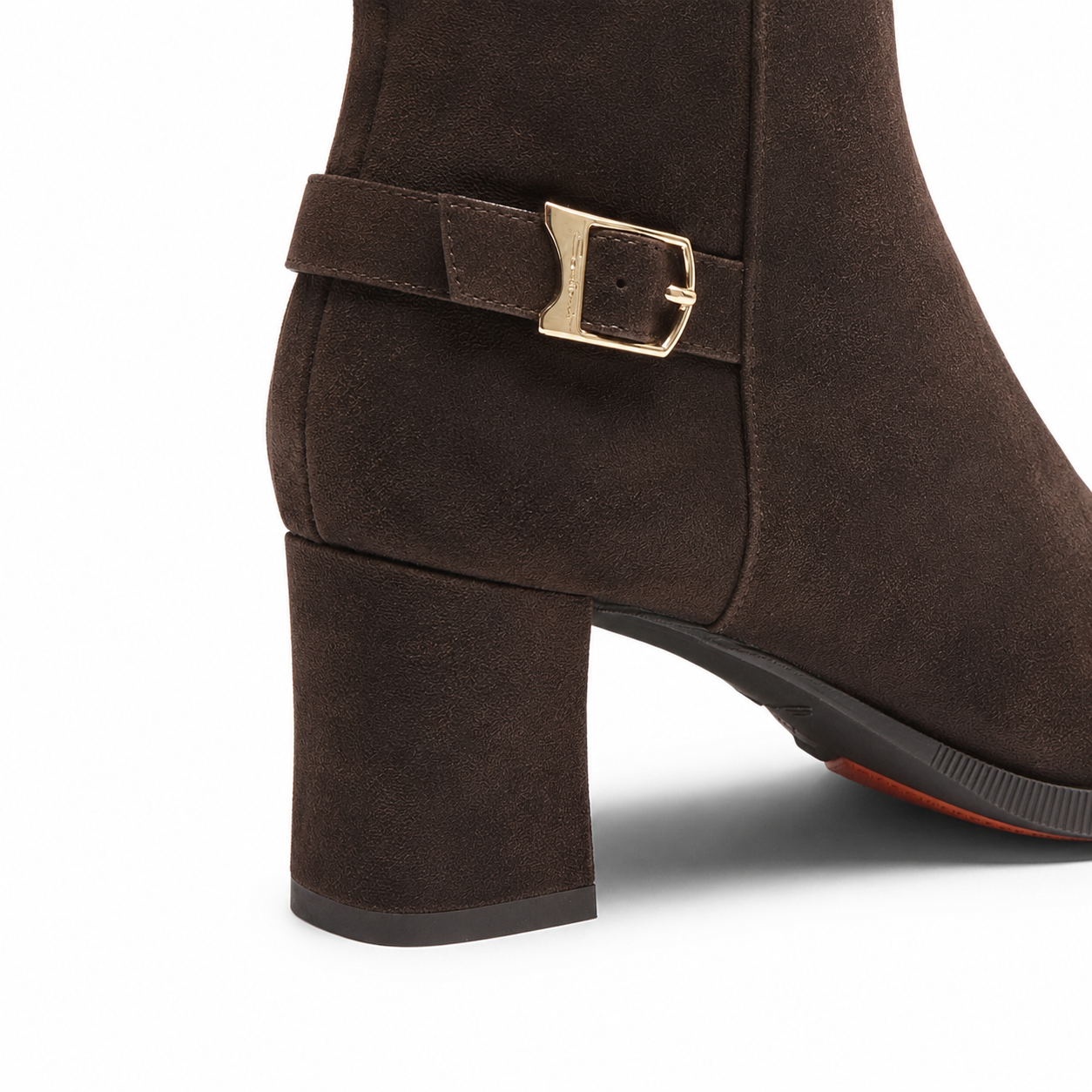 Dark Brown suede mid-heel Ankle Boot