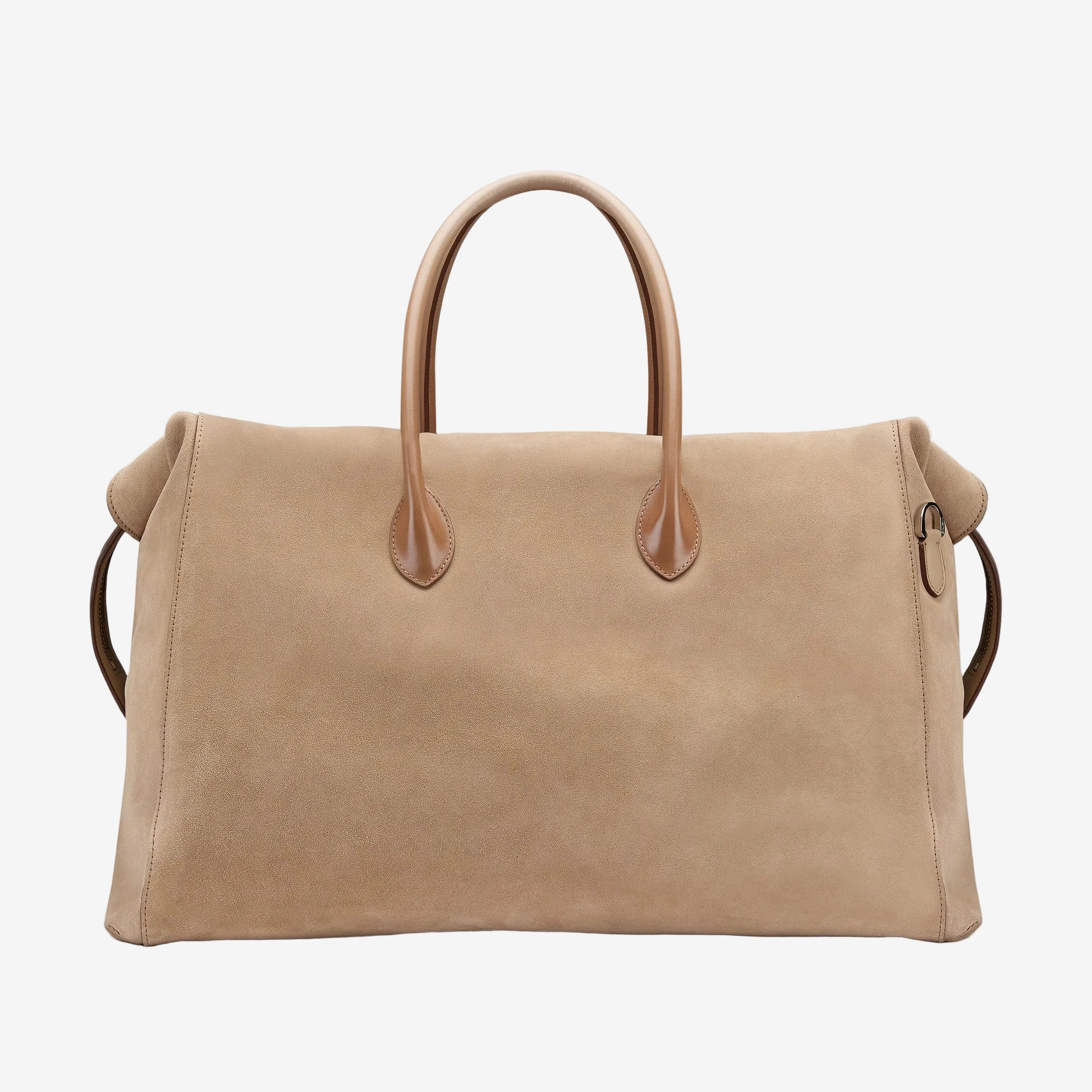 Bolso Week-end de ante y cuero beige