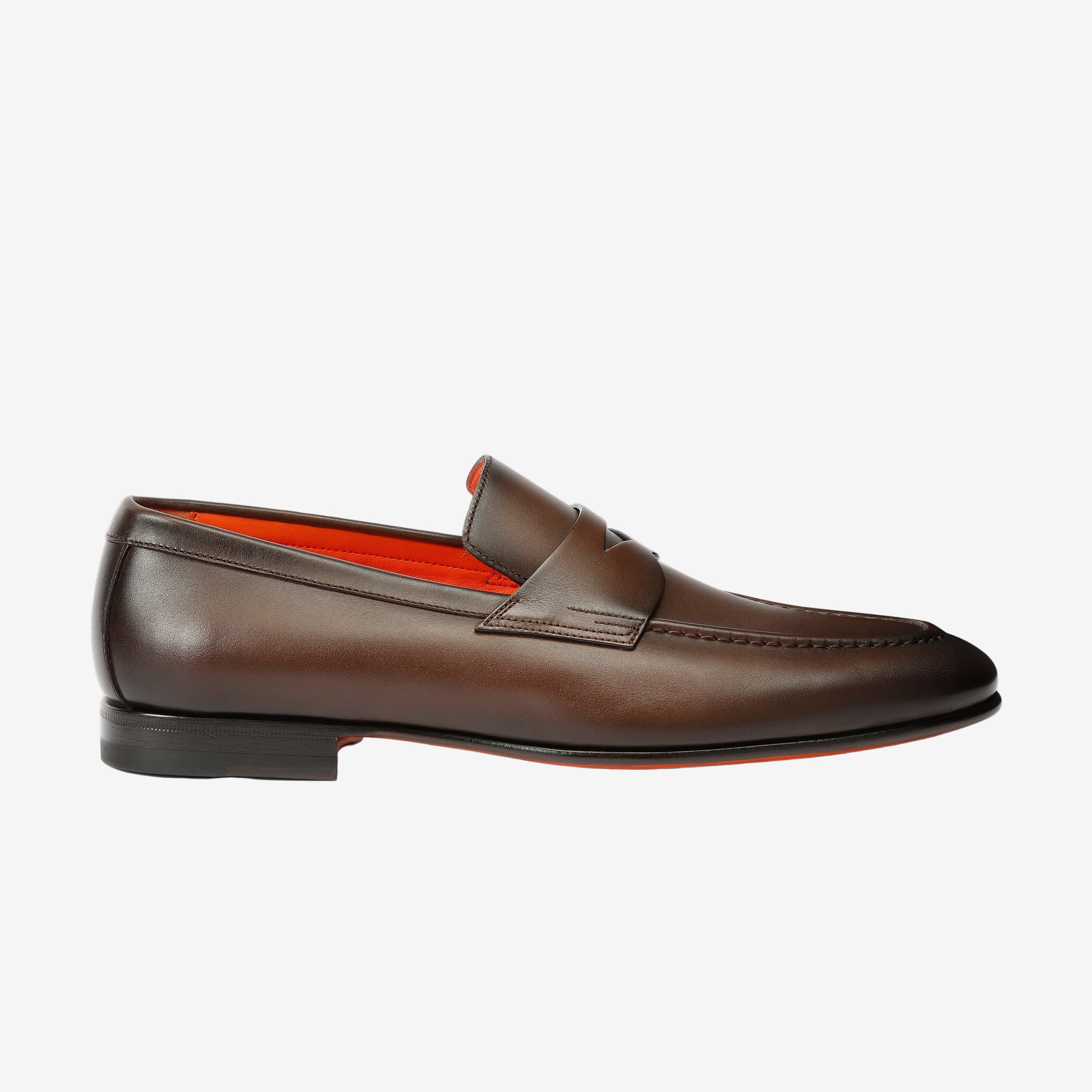 Braun Poliertes Leder Loafers
