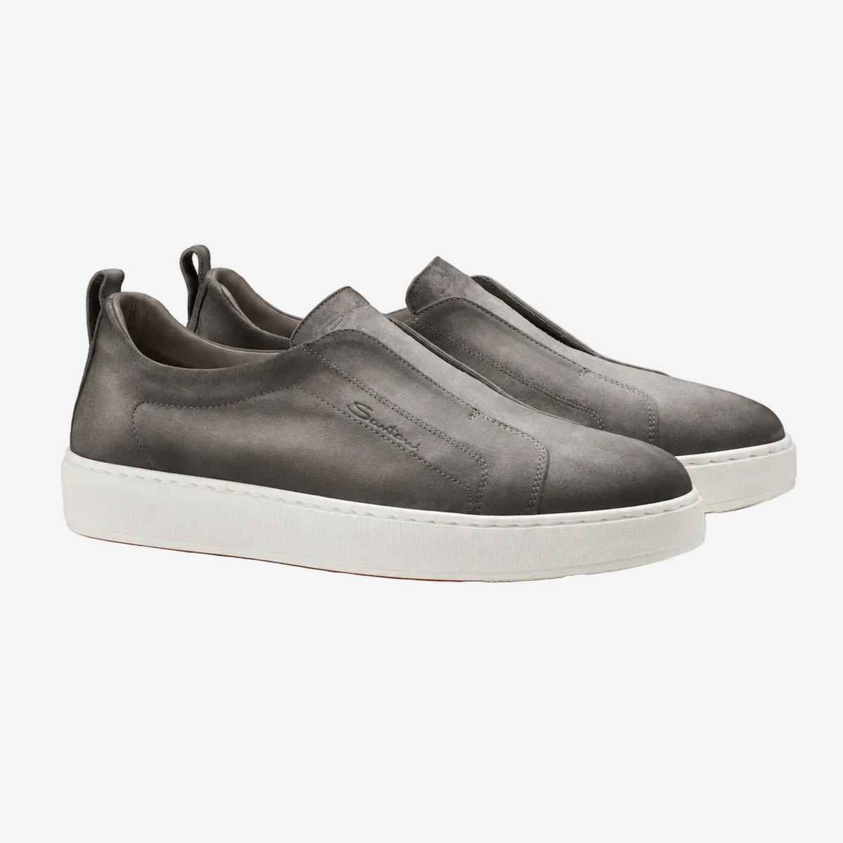 Light Grey Seta Suede Slip-on Sneakers