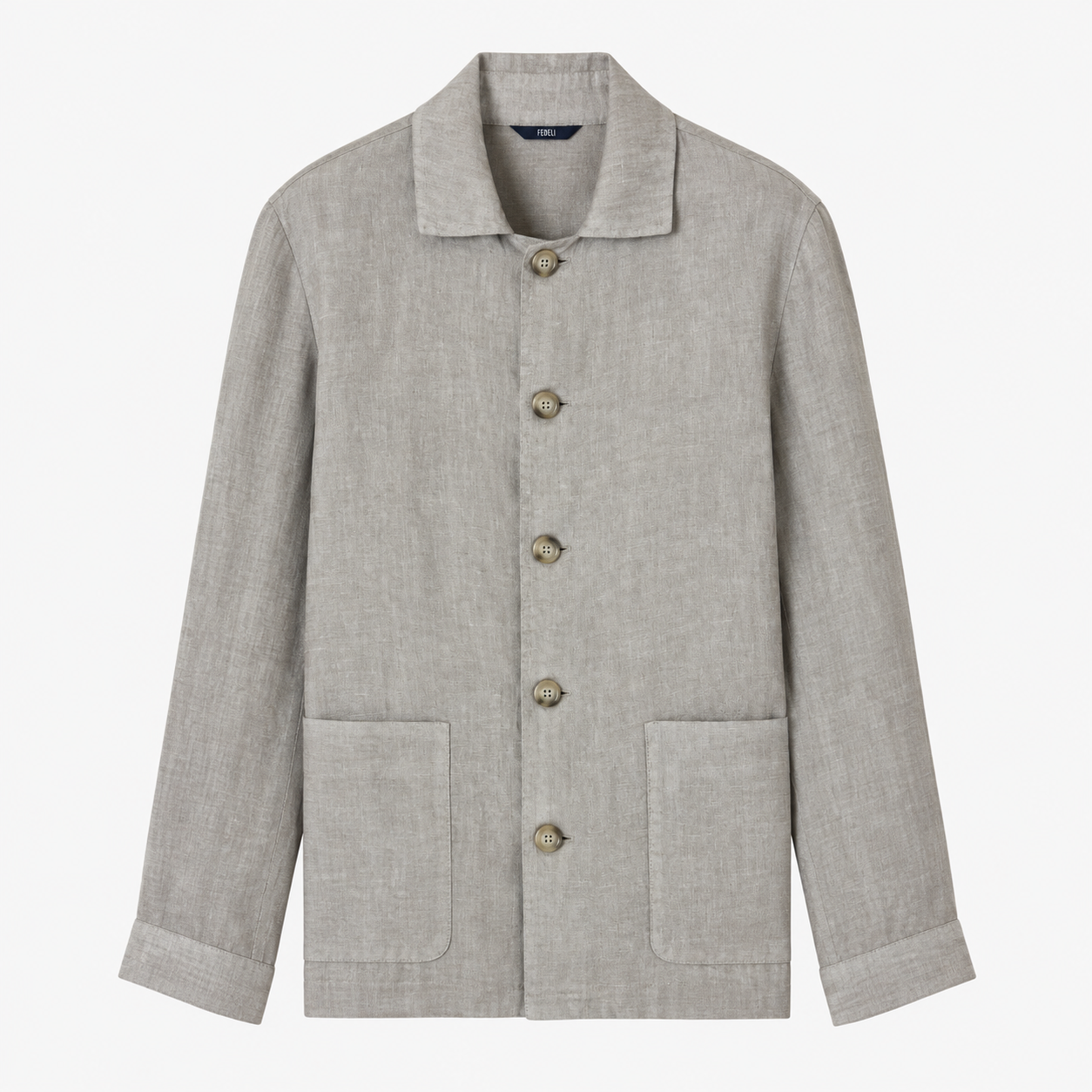 Oxford Greige Linen Over-Shirt