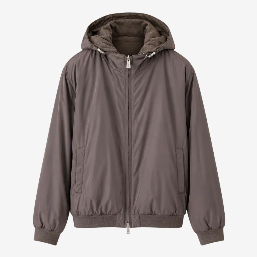 Cachemira Marron chaqueta bomber Airstop - Reversible
