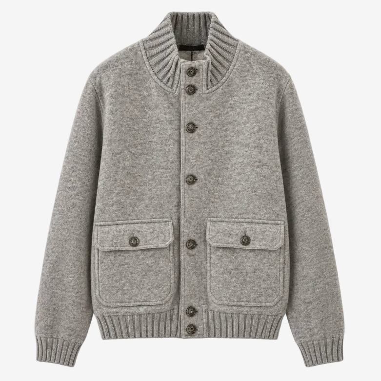 Bomber doble de cachemir beige Surreale