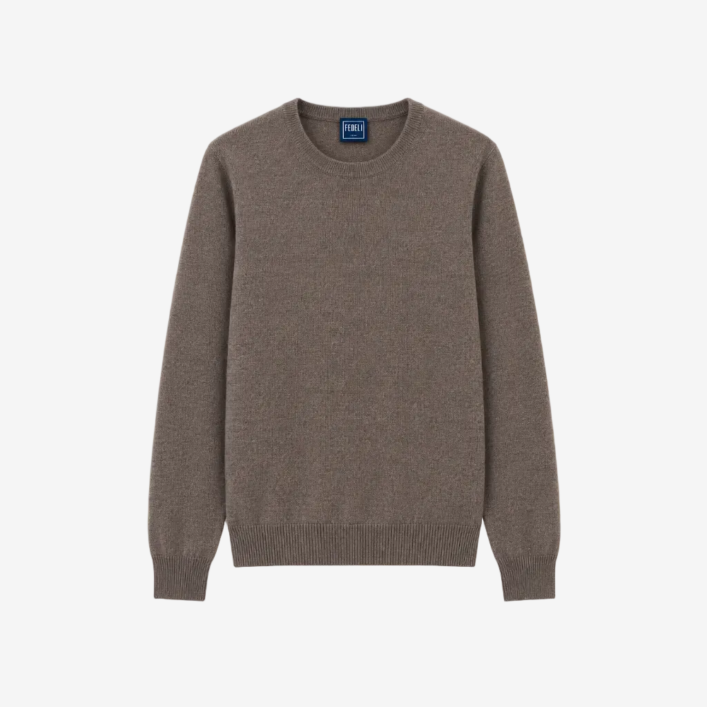 Chocolate Crew Neck Cashmere Sweater
